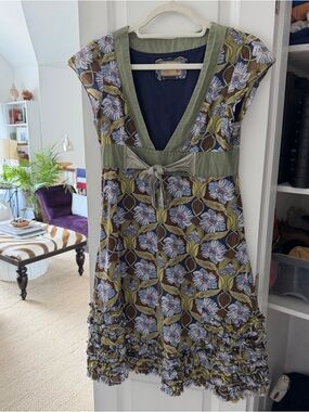 Free People Floral Tie V Neck Mini Dress 2